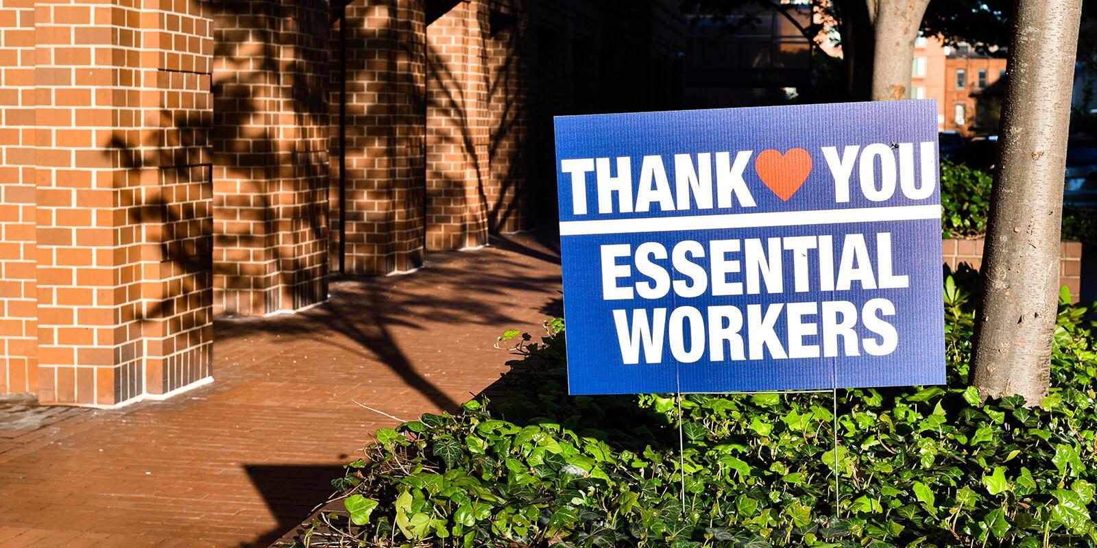 Thank you essential workers sign