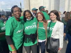Four childcare providers gather in Washington, DC to advocate for better wages and more investment 